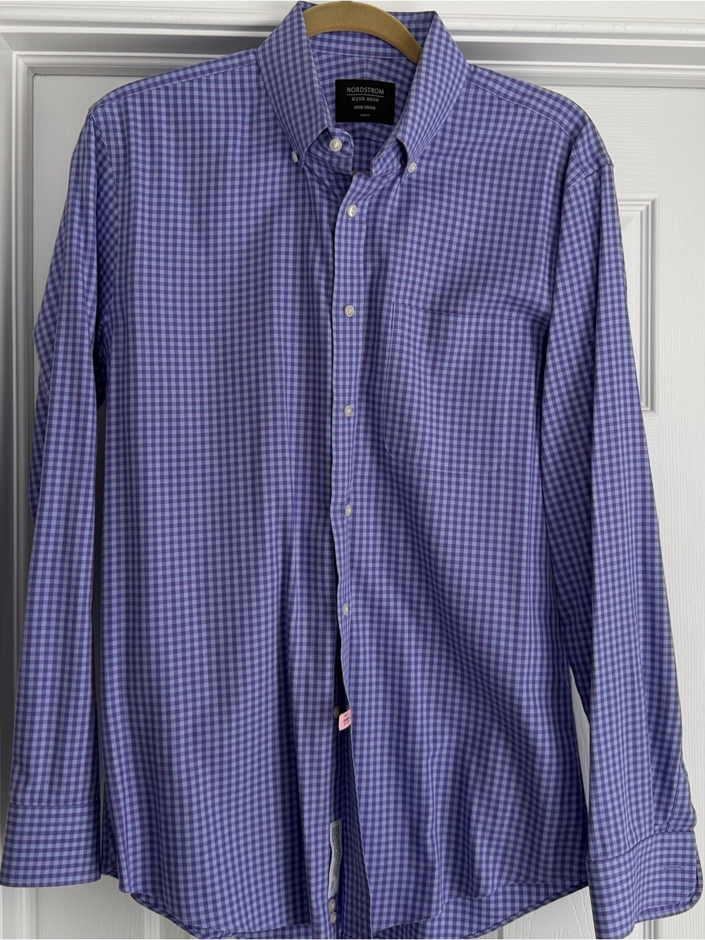 Nordstrom Trim Fit Blue & Purple Gingham Button-Down Shirt